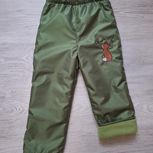 110-es zöld róka vízlepergetős polár bélelt nadrág  - ruha & divat - babaruha & gyerekruha - nadrág - Meska.hu