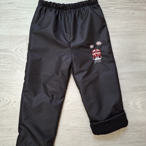   116-os fekete mozdony vízlepergetős polár bélelt nadrág - ruha & divat - babaruha & gyerekruha - nadrág - Meska.hu