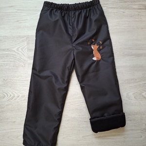   110-es fekete róka vízlepergetős polár bélelt nadrág - ruha & divat - babaruha & gyerekruha - nadrág - Meska.hu