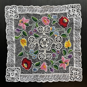 Kalocsai mintás riselt terítő - 38 x 39 cm - Meska.hu