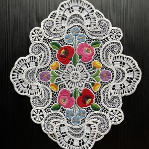 Kalocsai mintás riselt terítő - 34,5 x 29 cm - Meska.hu