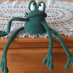 Durci béka - kézzel horgolt amigurumi figura - játék & sport - plüssállat & játékfigura - béka - Meska.hu