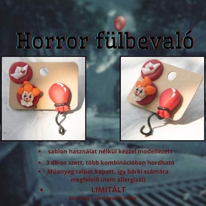 Horror fülbevaló (inspirálta: Stehpen King - Az) - ékszer - fülbevaló - pötty fülbevaló - Meska.hu