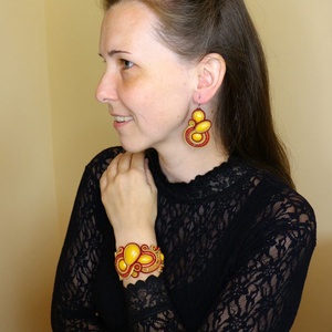 Két részes sujtás ékszerszett porcelánnal - ékszer - ékszerszett - Meska.hu