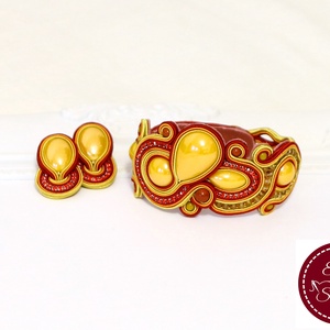 Két részes sujtás ékszerszett porcelánnal - ékszer - ékszerszett - Meska.hu