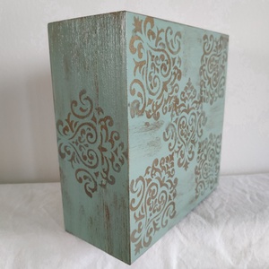 Ékszertartó doboz vintage kék-arany - ékszer - ékszertartó - ékszerdoboz - Meska.hu