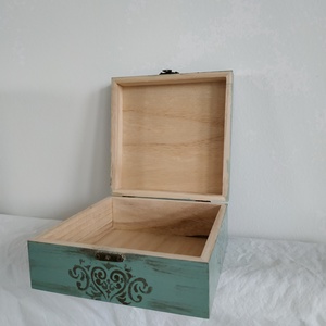 Ékszertartó doboz vintage kék-arany - ékszer - ékszertartó - ékszerdoboz - Meska.hu