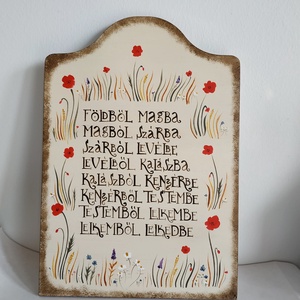Mezei virágos tábla imával - otthon & életmód - dekoráció - Meska.hu