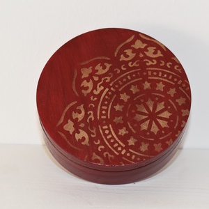 Ékszertartó doboz bordó-arany mandala - ékszer - ékszertartó - ékszerdoboz - Meska.hu