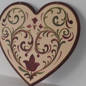 Kézzel festett szív tábla népi motívumokkal -Megyaszó - otthon & életmód - dekoráció - kép & falikép - táblakép - Meska.hu