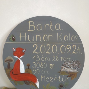Kézzel festett Születéskorong- babaváró- születésnap, Otthon & Életmód, Babaszoba, gyerekszoba, Babaszoba dekoráció, Festett tárgyak, MESKA