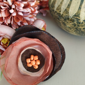 Rozsda Szaténvirág állítható gyűrű - ékszer - gyűrű - gyöngyös gyűrű - Meska.hu