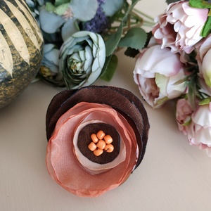 Rozsda Szaténvirág állítható gyűrű - Meska.hu