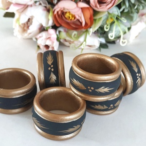 Szalvétagyűrű szett- Fekete-bronz - otthon & életmód - konyhafelszerelés, tálalás - tálalás - szalvétatartó, szalvétagyűrű - Meska.hu