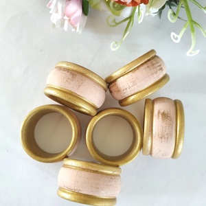 Szalvétagyűrű szett- Koptatott púder rózsaszín-arany - otthon & életmód - konyhafelszerelés, tálalás - tálalás - szalvétatartó, szalvétagyűrű - Meska.hu