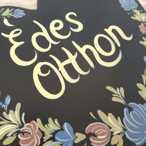 Kézzel festett szív tábla Édes Otthon - otthon & életmód - dekoráció - kép & falikép - táblakép - Meska.hu