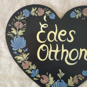 Kézzel festett szív tábla Édes Otthon - otthon & életmód - dekoráció - kép & falikép - táblakép - Meska.hu