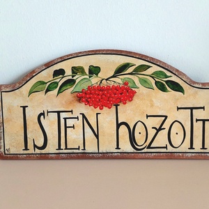 Isten hozott tábla - madárberkenye, Otthon & Életmód, Dekoráció, Ajtó- és ablak dekoráció, Ajtódísz & Kopogtató, Festett tárgyak, MESKA
