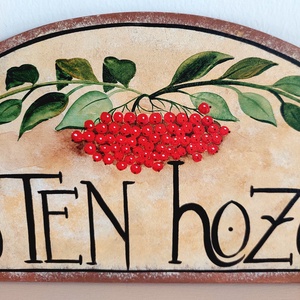 Isten hozott tábla - madárberkenye - otthon & életmód - dekoráció - ajtó- és ablak dekoráció - ajtódísz & kopogtató - Meska.hu