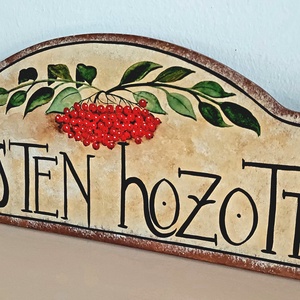 Isten hozott tábla - madárberkenye - otthon & életmód - dekoráció - ajtó- és ablak dekoráció - ajtódísz & kopogtató - Meska.hu