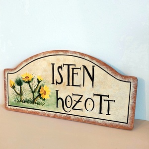 Isten hozott tábla - tavaszi hrics - otthon & életmód - dekoráció - ajtó- és ablak dekoráció - ajtódísz & kopogtató - Meska.hu