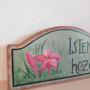 Isten hozott tábla - egyhajúvirág - otthon & életmód - dekoráció - ajtó- és ablak dekoráció - ajtódísz & kopogtató - Meska.hu