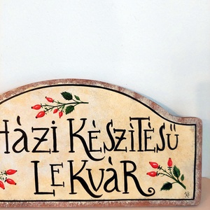 Házi készítésű lekvár- tábla- csipkebogyós - otthon & életmód - dekoráció - kép & falikép - táblakép - Meska.hu