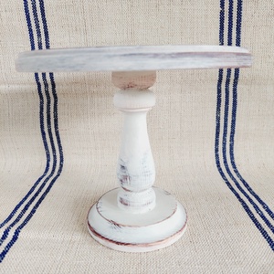 Tortatál tortaállvány vintage koptatott fehér barna - otthon & életmód - konyhafelszerelés, tálalás - sütés, főzés - sütidísz - Meska.hu