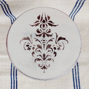 Tortatál tortaállvány vintage koptatott fehér barna - otthon & életmód - konyhafelszerelés, tálalás - sütés, főzés - sütidísz - Meska.hu