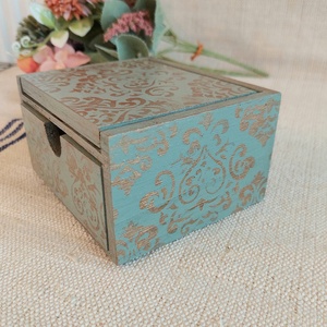 Ékszertartó doboz (tükrös)zsálya bronz - ékszer - ékszertartó - ékszerdoboz - Meska.hu