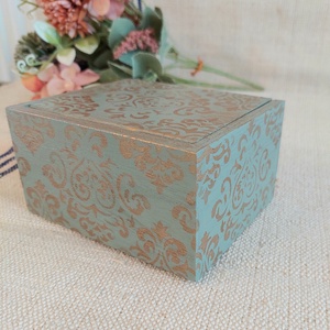 Ékszertartó doboz (tükrös)zsálya bronz - ékszer - ékszertartó - ékszerdoboz - Meska.hu