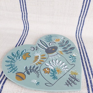 Kézzel festett szív tábla Húsvét -tavasz - otthon & életmód - dekoráció - kép & falikép - táblakép - Meska.hu