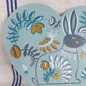 Kézzel festett szív tábla Húsvét -tavasz - otthon & életmód - dekoráció - kép & falikép - táblakép - Meska.hu