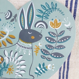 Kézzel festett szív tábla Húsvét -tavasz - otthon & életmód - dekoráció - kép & falikép - táblakép - Meska.hu