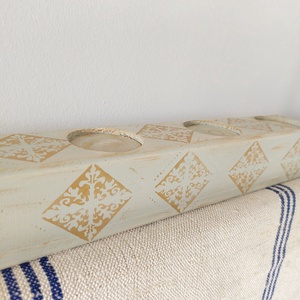 Fa adventi asztalközép  asztaldísz gyertyatartó  - esküvő - dekoráció - gyertya & gyertyatartó - Meska.hu