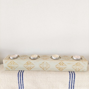 Fa adventi asztalközép  asztaldísz gyertyatartó  - esküvő - dekoráció - gyertya & gyertyatartó - Meska.hu