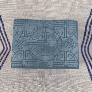 Puzzle doboz/ titkos doboz - vintage kék bronz - nagyobb méret fiús - ékszer - ékszertartó - ékszerdoboz - Meska.hu