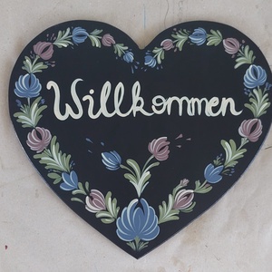 Willkommen feliratú üdvözlő tábla - Meska.hu