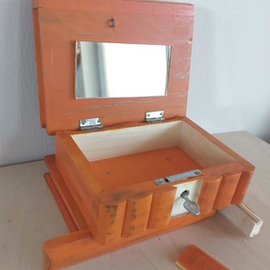 Puzzle doboz/ titkos doboz - narancs lila bronz  botanika- nagyobb méret - ékszer - ékszertartó - ékszerdoboz - Meska.hu