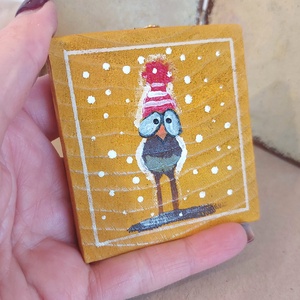 Madárkás mini fali kép - otthon & életmód - dekoráció - fali és függő dekoráció - falra akasztható dekor - Meska.hu