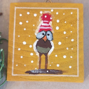 Madárkás mini fali kép, Otthon & Életmód, Dekoráció, Fali és függő dekoráció, Falra akasztható dekor, Festett tárgyak, MESKA