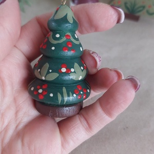 Kézzel festett karácsonyi dísz szett 3 db - karácsony - karácsonyi lakásdekoráció - karácsonyfadíszek - Meska.hu