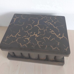 Puzzle doboz/ titkos doboz - olajzöld bronz repedések- nagyobb méret - ékszer - ékszertartó - ékszerdoboz - Meska.hu