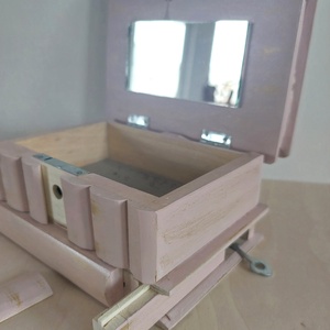 Puzzle doboz/ titkos doboz- púder rózsaszín barokk arany -nagyobb méret - ékszer - ékszertartó - ékszerdoboz - Meska.hu