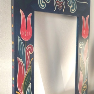 Kézzel festett tükör keret - otthon & életmód - dekoráció - tükör - Meska.hu