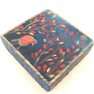 Vörösbegy-mini fali kép - otthon & életmód - dekoráció - fali és függő dekoráció - falra akasztható dekor - Meska.hu