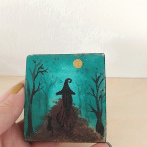 Boszorkány találkozó-mini fali kép, Otthon & Életmód, Dekoráció, Fali és függő dekoráció, Falra akasztható dekor, Festett tárgyak, MESKA