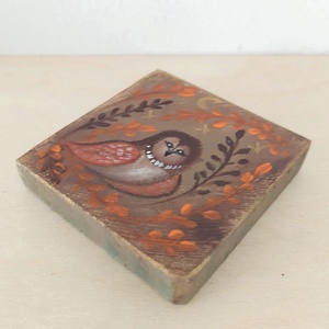 Bagoly az erdőben-mini fali kép - otthon & életmód - dekoráció - fali és függő dekoráció - falra akasztható dekor - Meska.hu