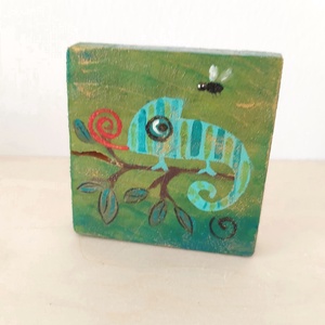 Kaméleon-mini fali kép - otthon & életmód - dekoráció - fali és függő dekoráció - falra akasztható dekor - Meska.hu