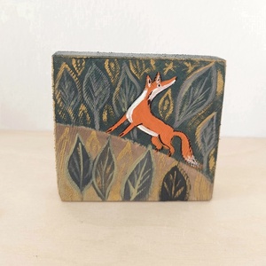 Vadászó Róka -mini fali kép - otthon & életmód - dekoráció - fali és függő dekoráció - falra akasztható dekor - Meska.hu